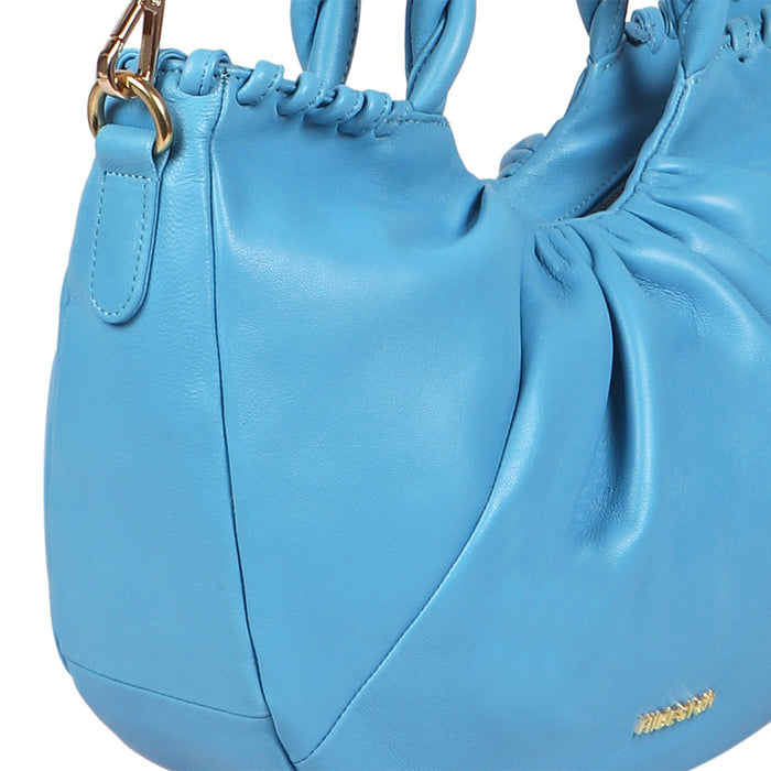 Bomba 03 Blue Leather Shoulder Bag