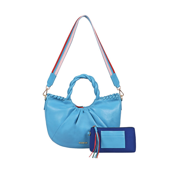 Bomba 03 Blue Leather Shoulder Bag