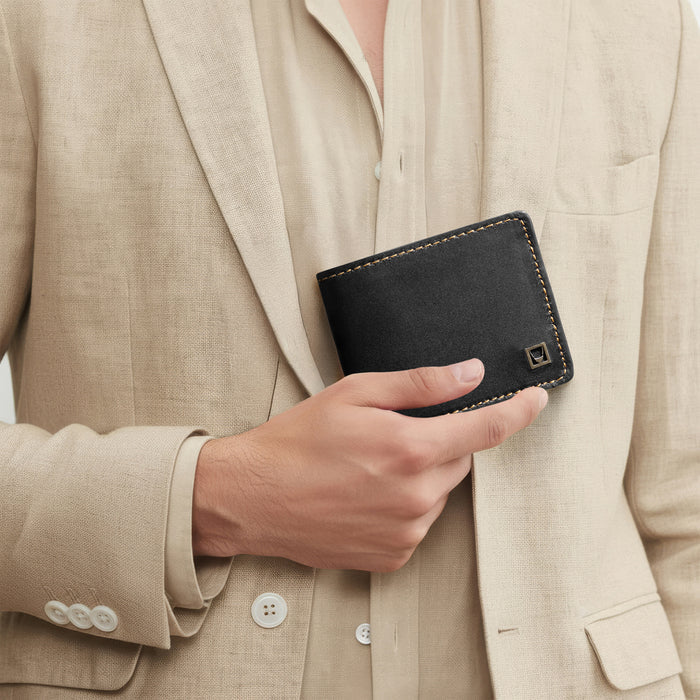 Bonaparte W2 Black Leather Tri Fold