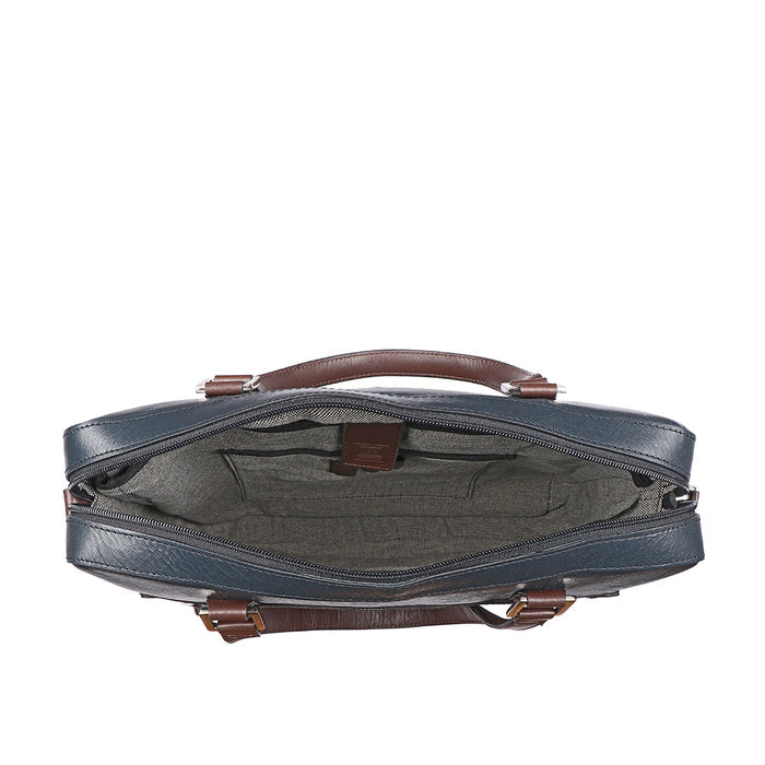 Boston 01 Blue Leather  Briefcase