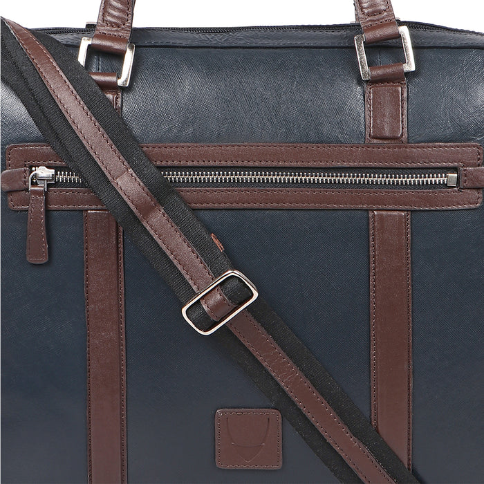 Boston 01 Blue Leather  Briefcase
