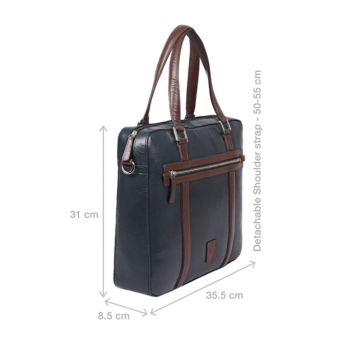 Boston 01 Blue Leather  Briefcase