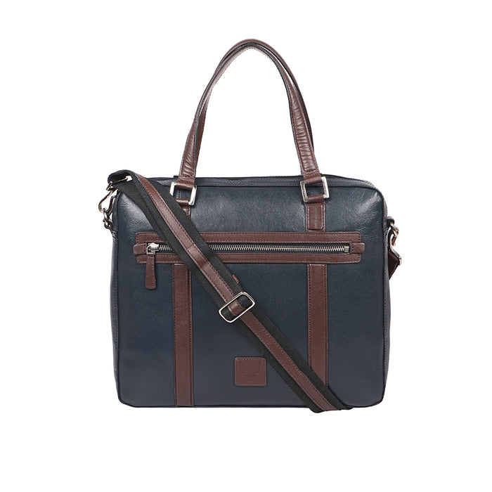 Boston 01 Blue Leather  Briefcase