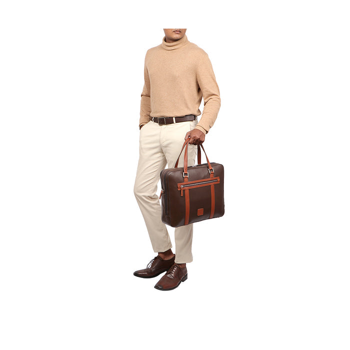 Boston 02 Brown Leather  Briefcase