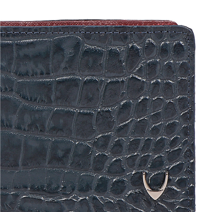 Boston W1 Blue Leather Bi-Fold Wallet