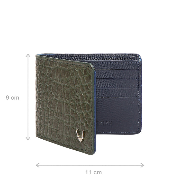 Boston W2 Green Leather Bi-Fold Wallet