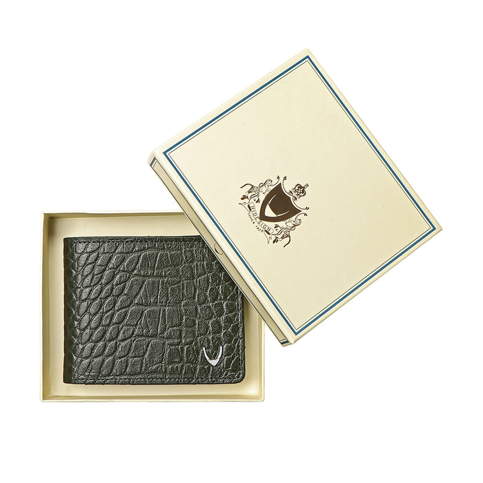 Boston W2 Green Leather Bi-Fold Wallet