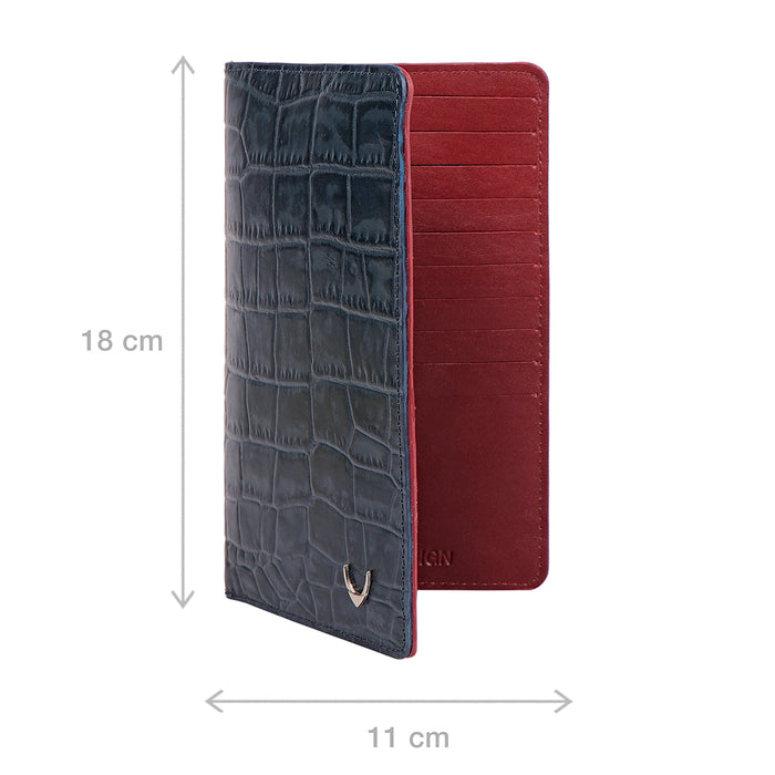 Boston W3 Blue Leather Passport Holder