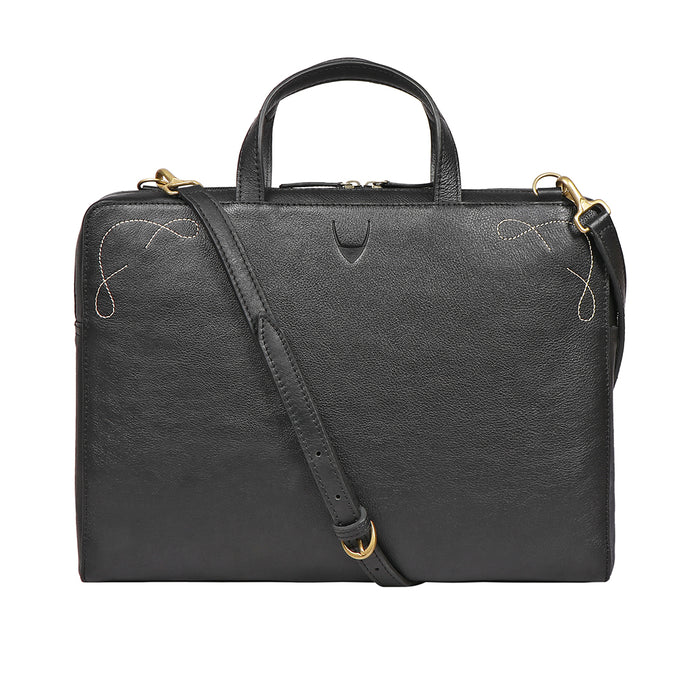 Boulder 01 Black Leather  Briefcase