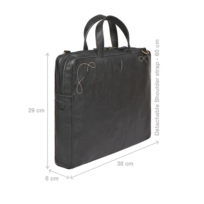 Boulder 01 Black Leather  Briefcase