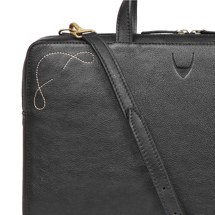 Boulder 01 Black Leather  Briefcase