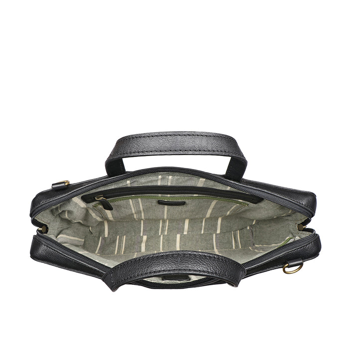 Boulder 01 Black Leather  Briefcase