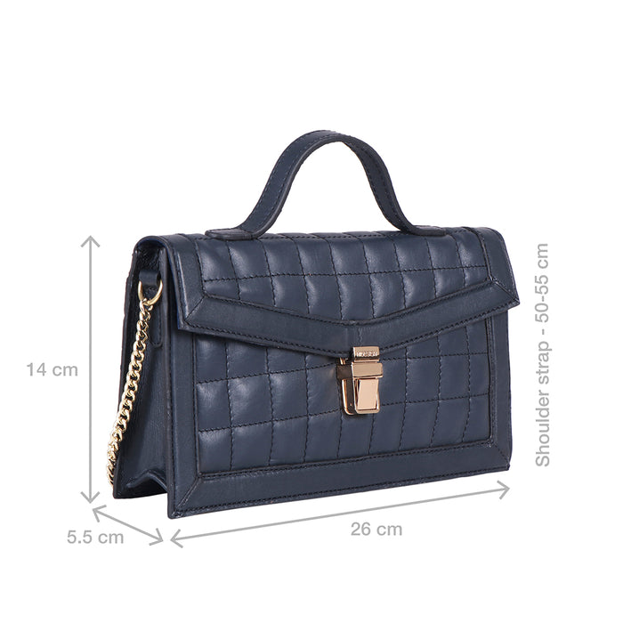 Boulevard 04 Sb Blue Leather Sling Bag