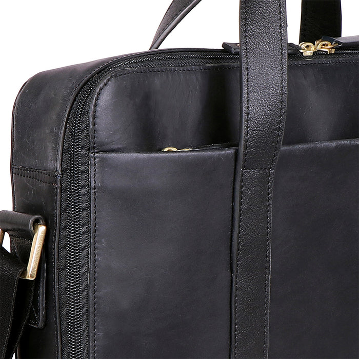 Boulevard 08 Sb Black Leather  Briefcase