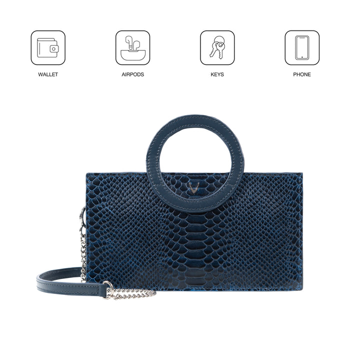 Brazilia 01 Blue Leather Sling Bag