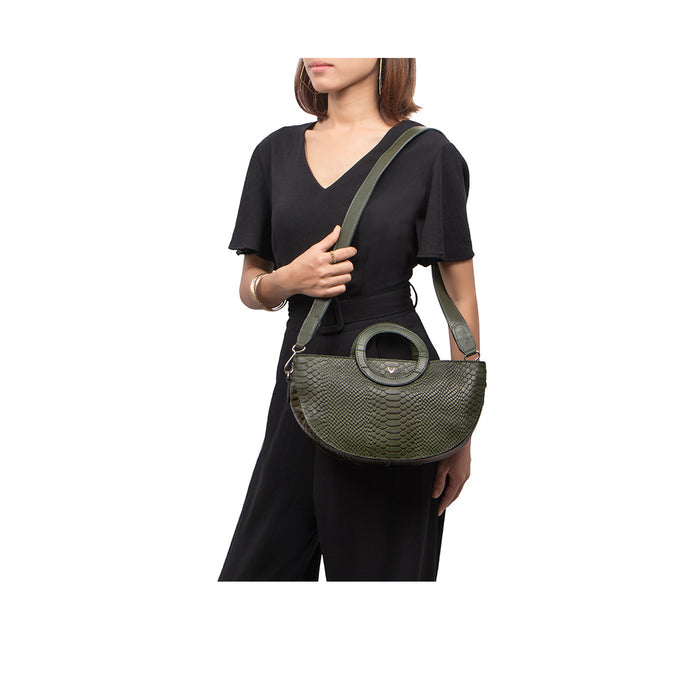 Brazilia 02 Green Leather Crossbody