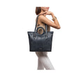 Brazilia 03 Blue Leather Tote Bag