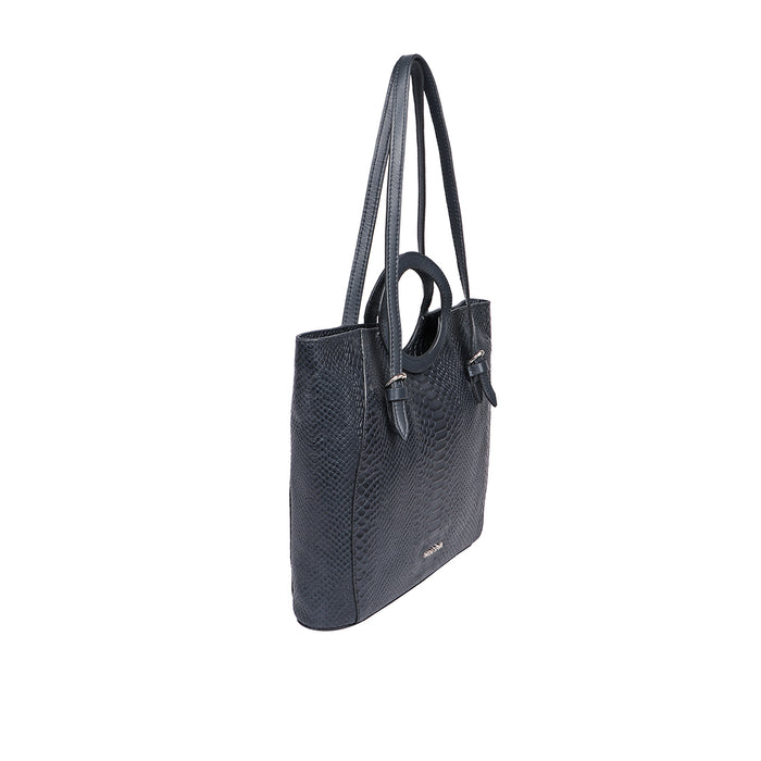 Brazilia 03 Blue Leather Tote Bag