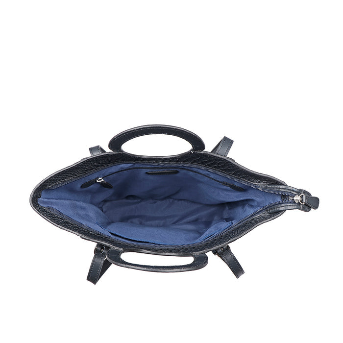 Brazilia 03 Blue Leather Tote Bag