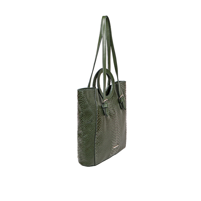 Brazilia 03 Green Leather Tote Bag