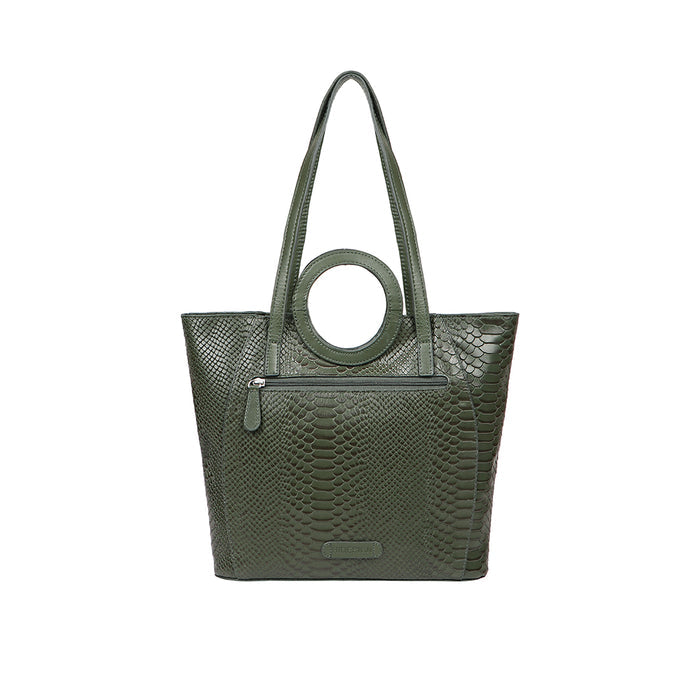 Brazilia 03 Green Leather Tote Bag