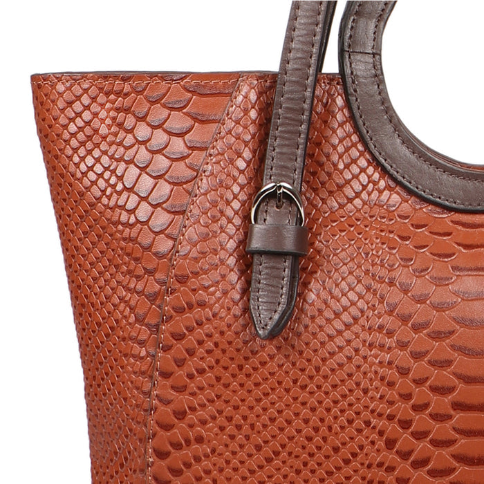 Brazilia 03 Tan Leather Tote Bag