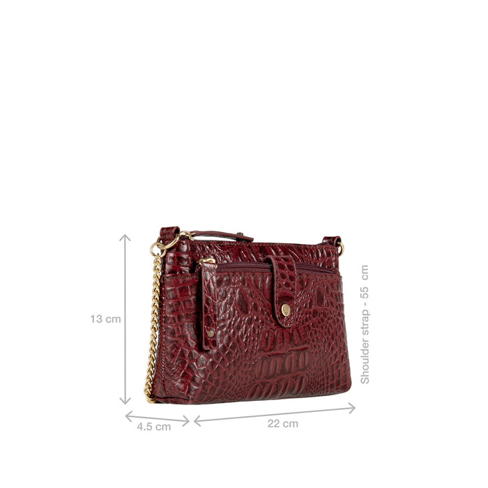 Brielle Red Leather Sling Wallet