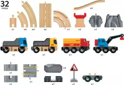 Brio - Rail & Road Loading Set 32 pieces