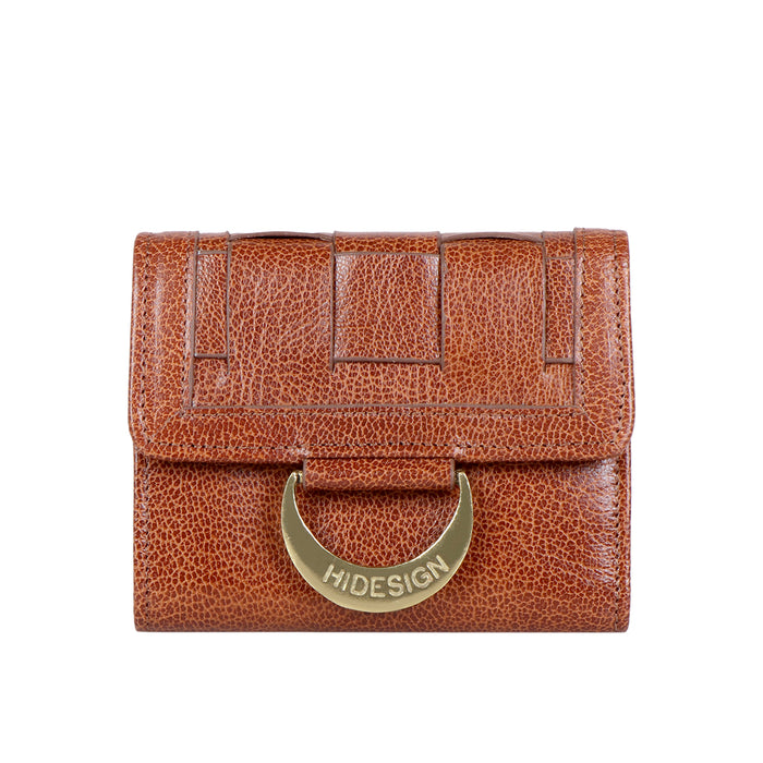 Buffy W1 Tan Leather Trifold Wallet