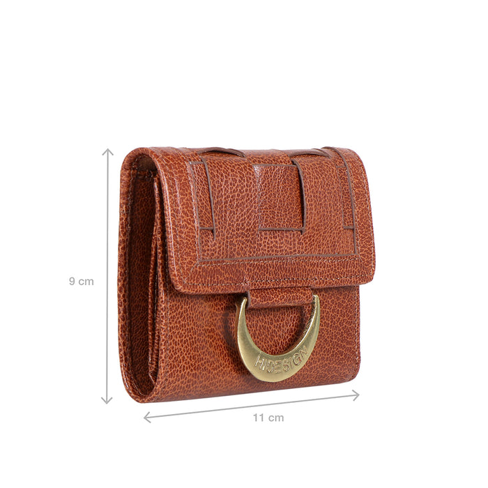 Buffy W1 Tan Leather Trifold Wallet