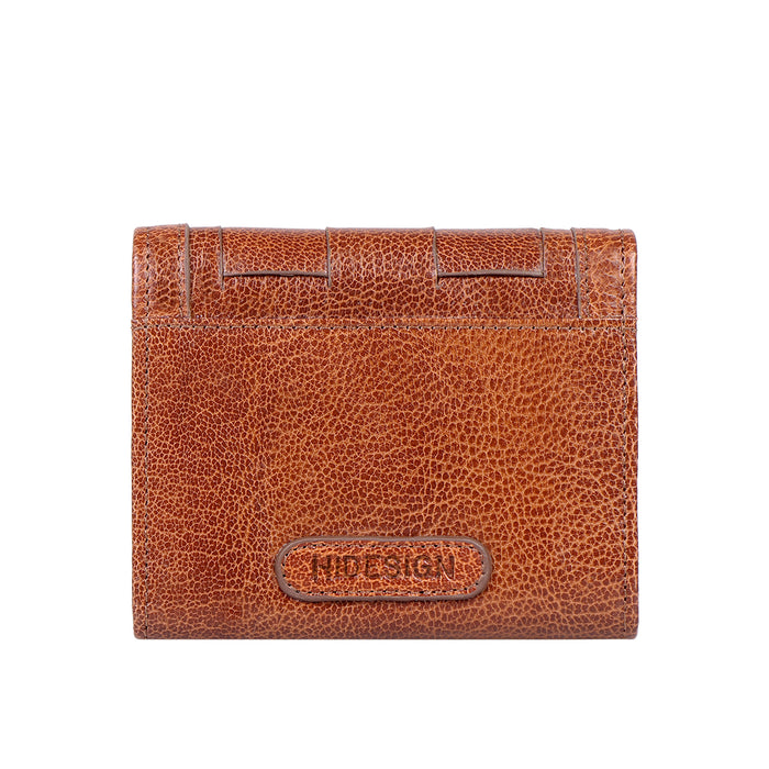 Buffy W1 Tan Leather Trifold Wallet