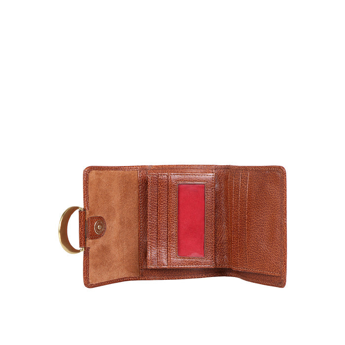 Buffy W1 Tan Leather Trifold Wallet