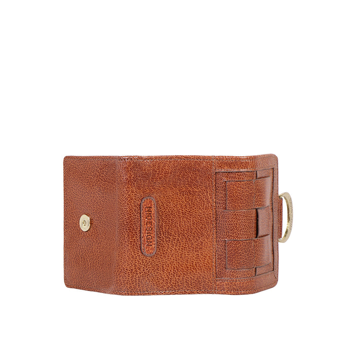Buffy W1 Tan Leather Trifold Wallet