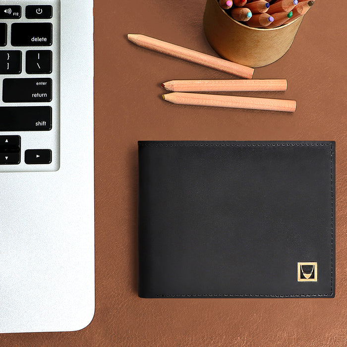 Burbank W2 Black Leather Bi-Fold Wallet