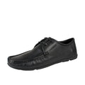Burgundy Men's Black Leather Derby Shoes