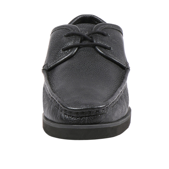 Burgundy Men's Black Leather Lace Up Shoes