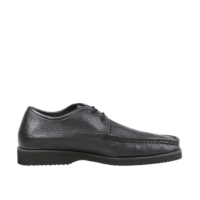 Burgundy Men's Black Leather Lace Up Shoes
