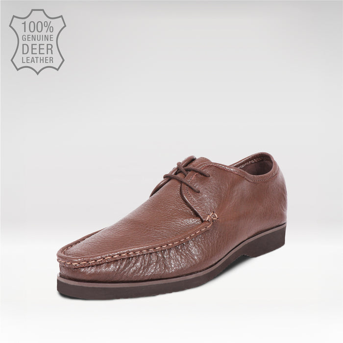 Burgundy Men's Brown Leather Lace Up Shoes