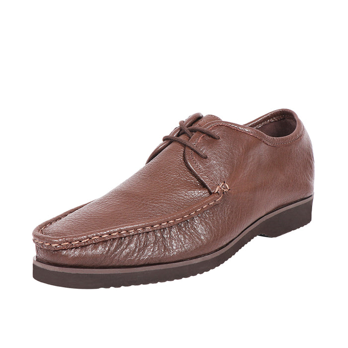 Burgundy Men's Brown Leather Lace Up Shoes