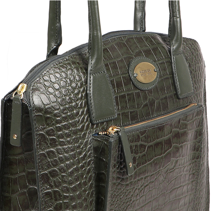Calama 01 Green Leather Tote Bag