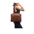 Calama 01 Tan Leather Tote Bag