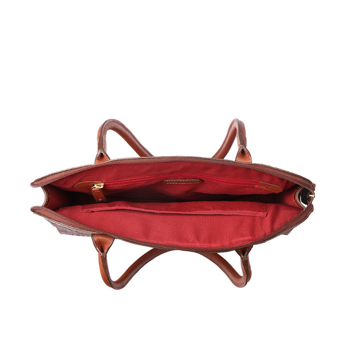 Calama 01 Tan Leather Tote Bag