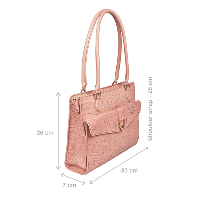 Calama 03 Pink Leather Tote Bag
