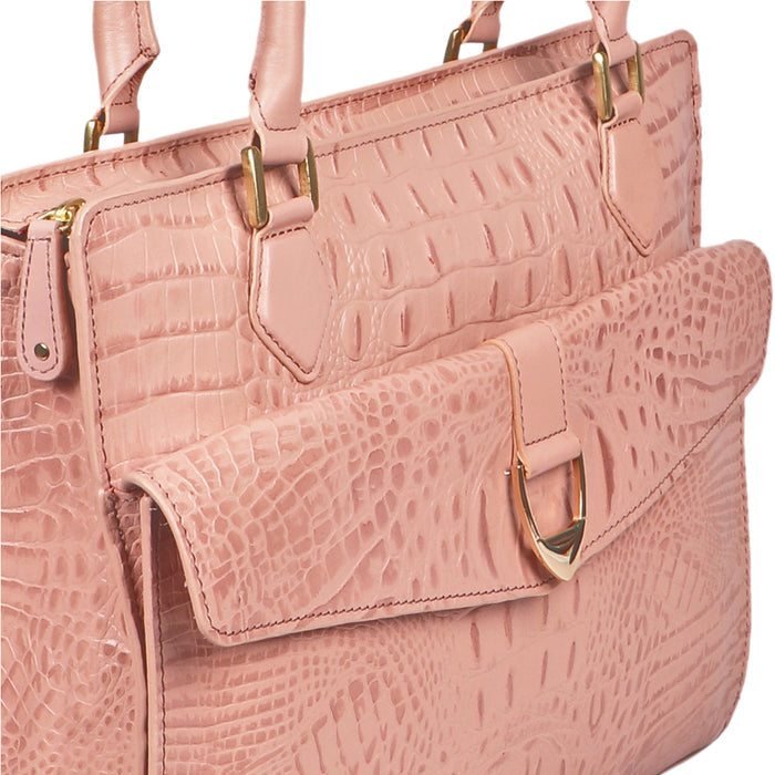 Calama 03 Pink Leather Tote Bag