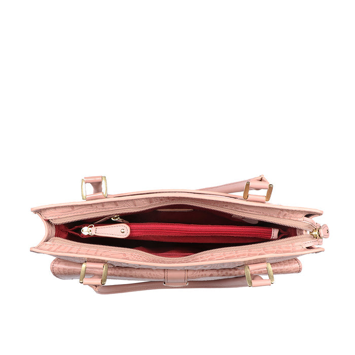 Calama 03 Pink Leather Tote Bag