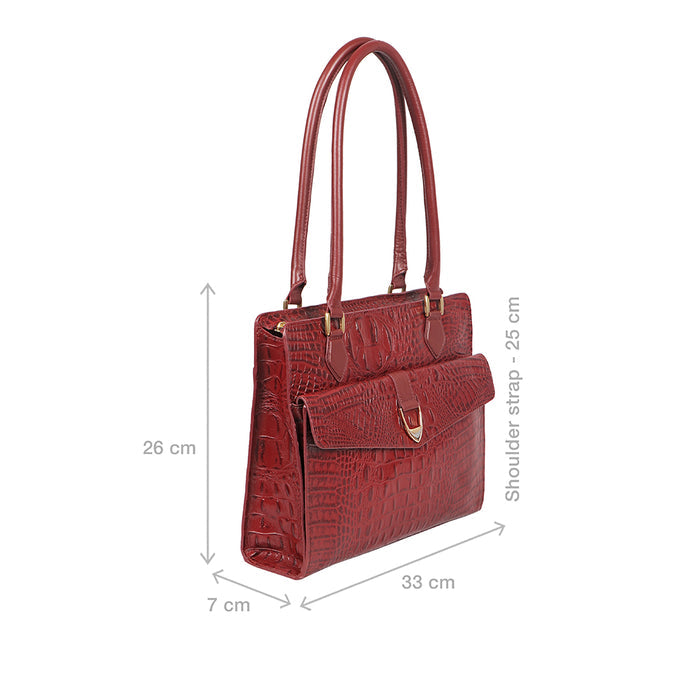 Calama 03 Red Leather Tote Bag