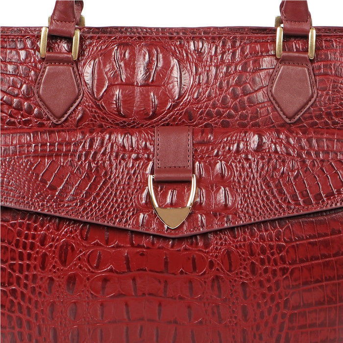 Calama 03 Red Leather Tote Bag