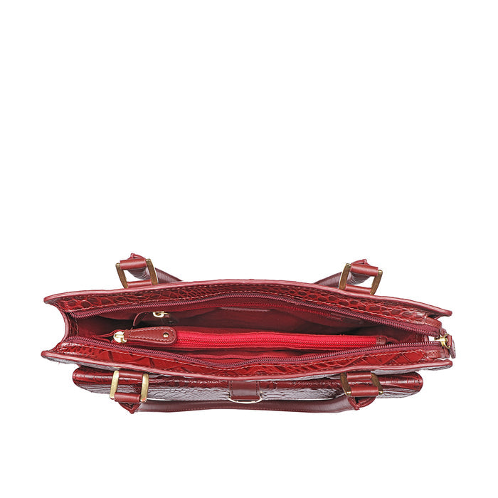 Calama 03 Red Leather Tote Bag