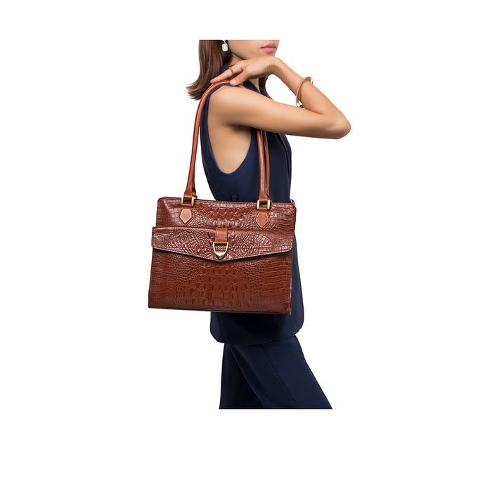 Calama 03 Tan Leather Tote Bag