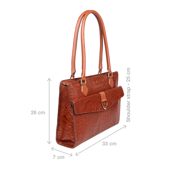 Calama 03 Tan Leather Tote Bag